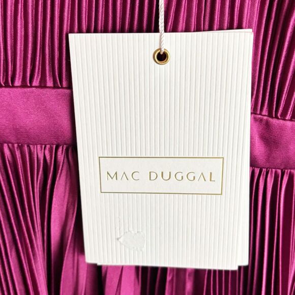 Mac Duggal Pleated Caplet Tea Length Dress 2 NWT - Picture 9 of 11